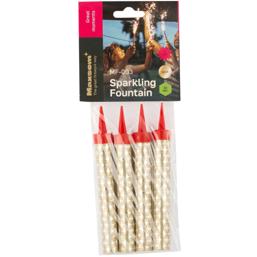 фонтан тортовый 10 см, 4 шт, золото; китай