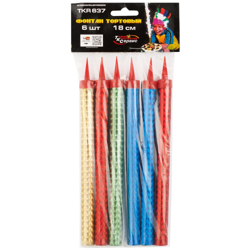 фонтан тортовый 18 см 6/1(цветной), китай