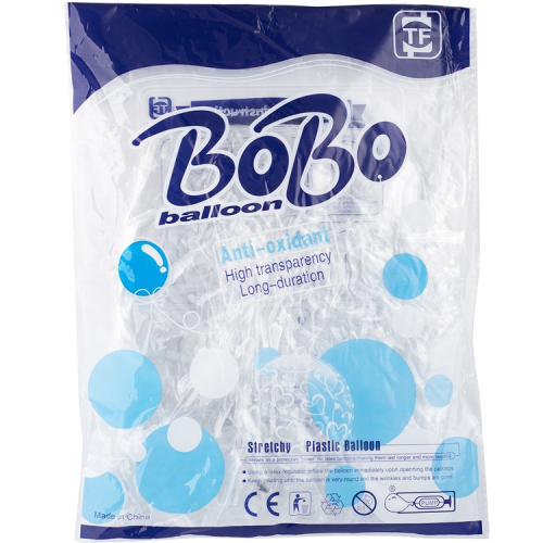 ф сфера 3d, deco bubble, прозрачный,крист 22'' с шир. хвостом (упак 5 шт) / веселая затея, китай