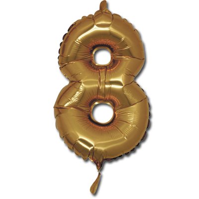 цифра мини 8 золото, италия