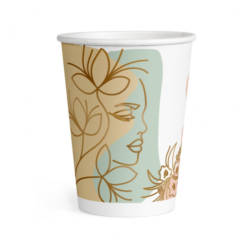 набор бумажных стаканов цветы - 2, 6шт*250 мл, россия