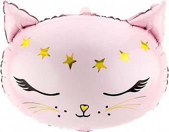 изделие из пфп (19''/48 см) фигура, голова, волшебный котенок, розовый, 1 шт. в уп.