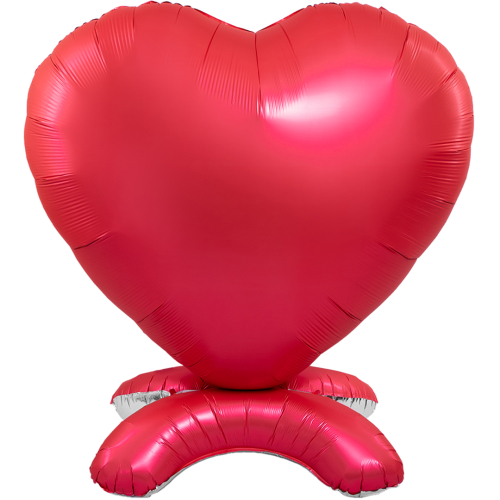 ф 3d, сердце, на подставке, красный, сатин (65''/165 см) / falali, китай