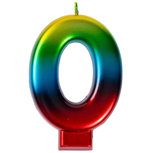свеча цифра радуга металлик "0", 8см / v; китай свеча цифра радуга металлик "0", 8см / v; китай