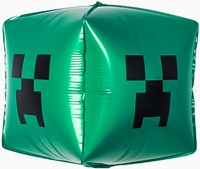 ф 3d, пиксельный монстр, зеленый 22"/56см, куб (в упак) / falali, китай