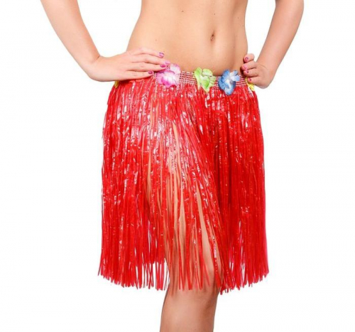 юбка гавайи цвет красный 60 см, китай