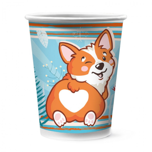 набор бумажных стаканов корги, 6шт*250 мл, россия