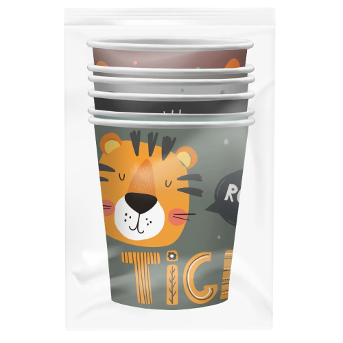 набор бумажных стаканов хэппи зоо, 6шт*250 мл, россия